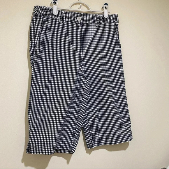 Womens Talbots Brand Bermuda Length Black and White Gingham Print Shorts Size 10 - Picture 3 of 14